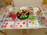 Malování a obtiskávání ovoce